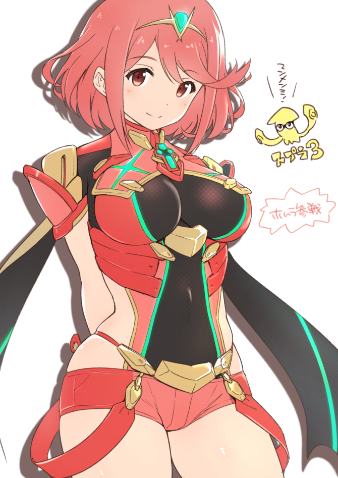 pyra (splatoon and 3 more) drawn by kiikii_(kitsukedokoro)
