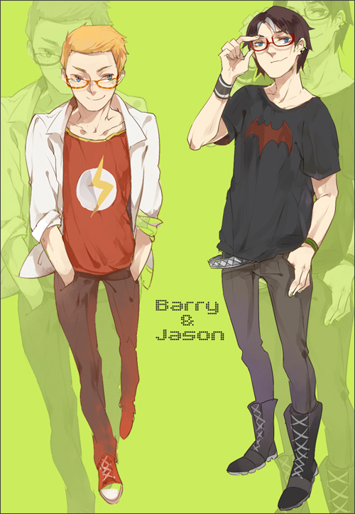 jason todd and barry allen (dc comics and 2 more) drawn by skyness