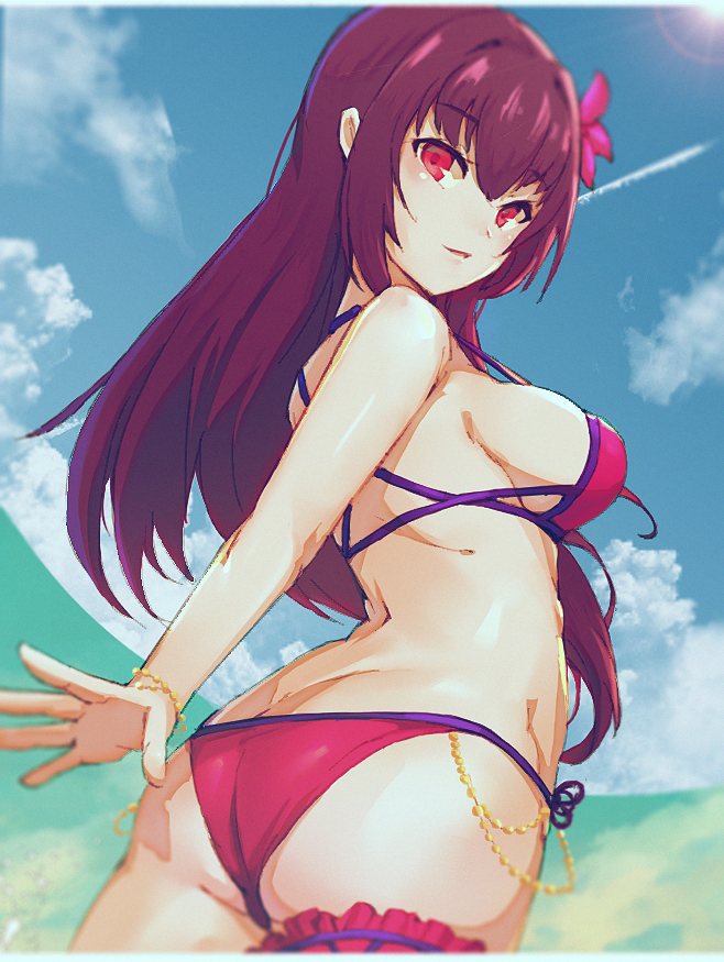 scathach (fate and 1 more) drawn by meow_head