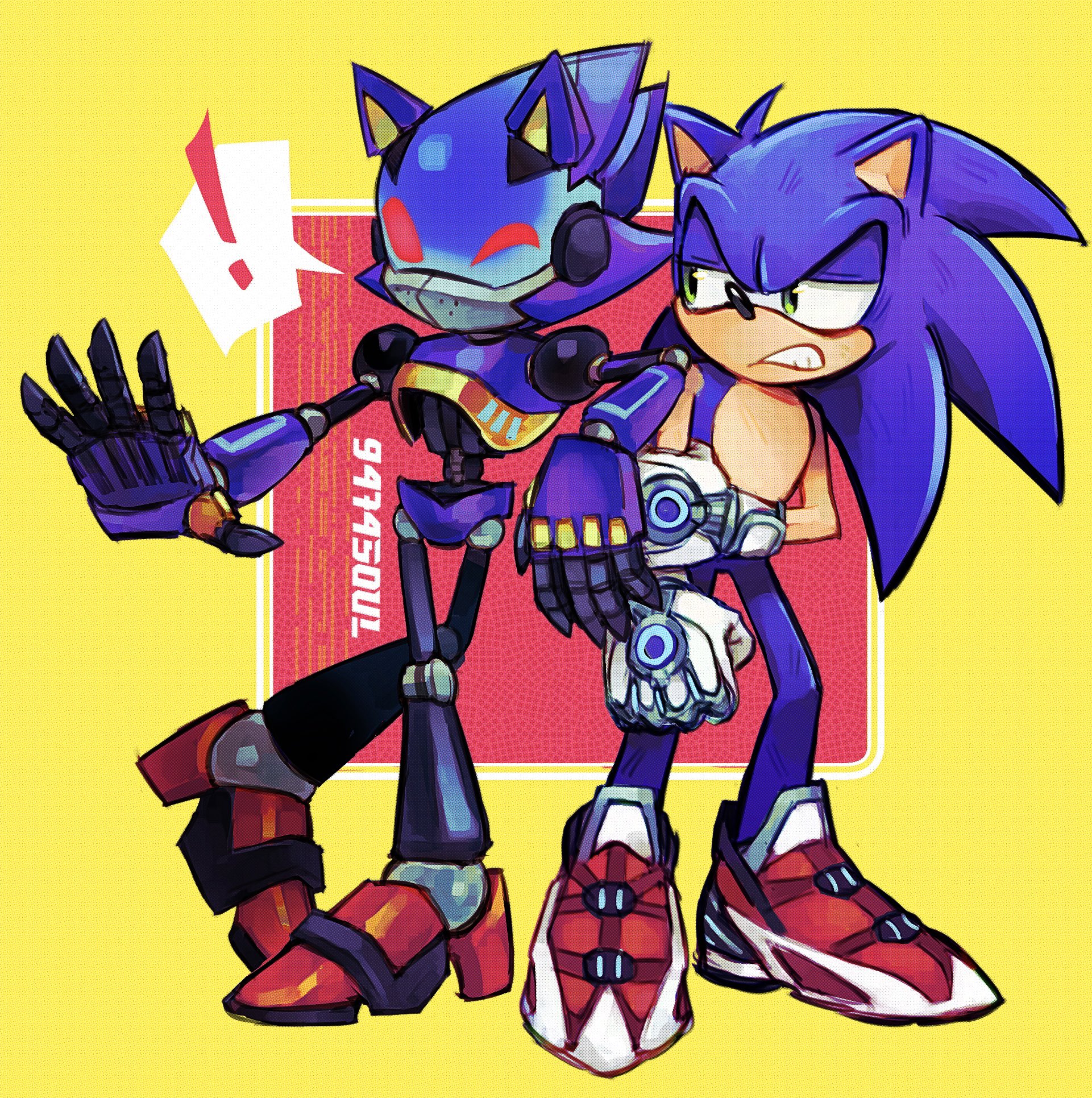 metal sonic and chaos sonic (sonic and 1 more) drawn by chicobrrr