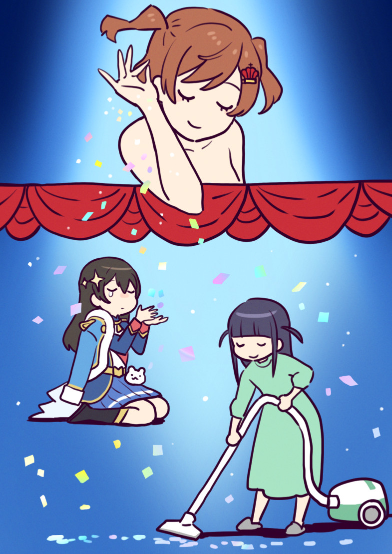 aijou karen, tsuyuzaki mahiru, and kagura hikari (shoujo kageki revue starlight) drawn by ito_fumi