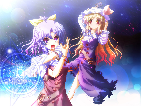 watatsuki no yorihime and watatsuki no toyohime (touhou) drawn by akashio_(loli_ace)