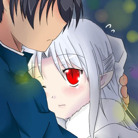 tohno shiki, white len, and nanaya shiki (tsukihime and 1 more) drawn by darusu