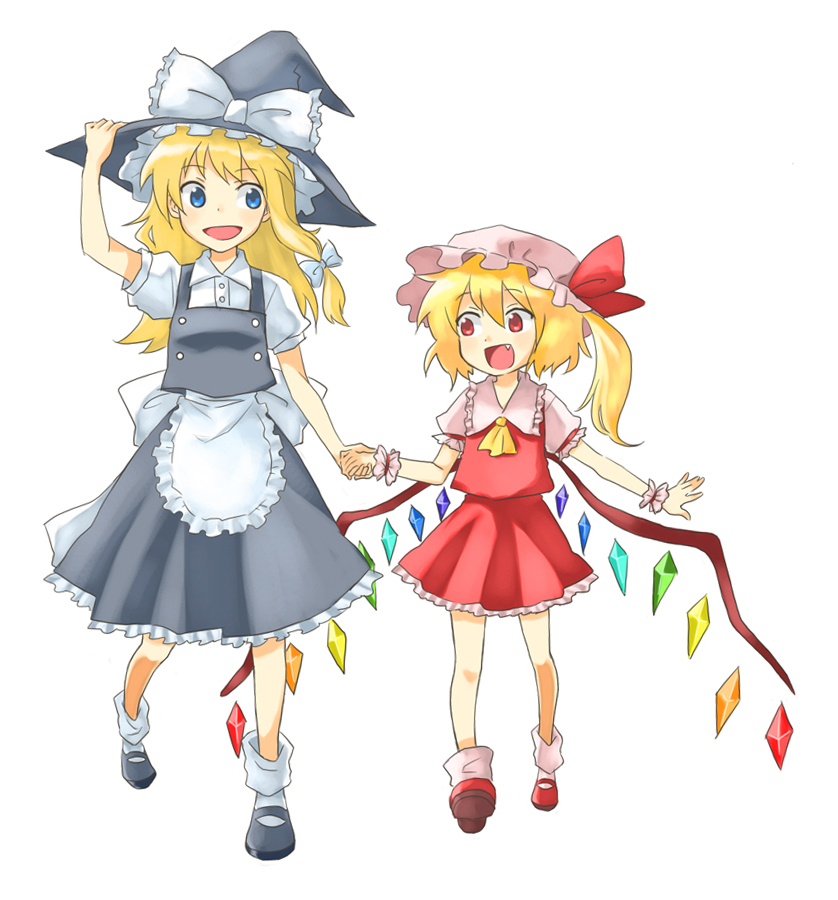 kirisame marisa and flandre scarlet (touhou) drawn by miya_(tsumazukanai)