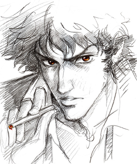 spike spiegel (cowboy bebop) drawn by e.k_weaver