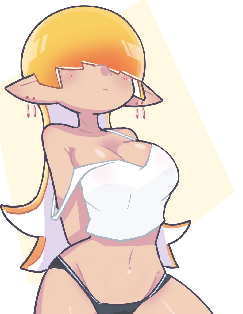 inkling player character and inkling girl (splatoon) drawn by hekoningyou_(waraningyou)