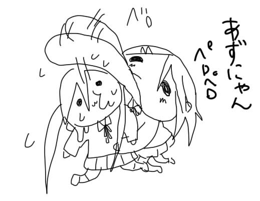 nakano azusa and hirasawa yui (k-on!) drawn by pamuta