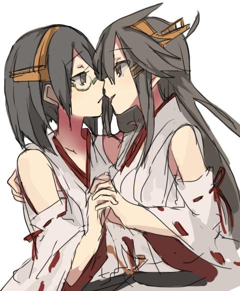 haruna and kirishima (kantai collection) drawn by rn_(radon'ya)