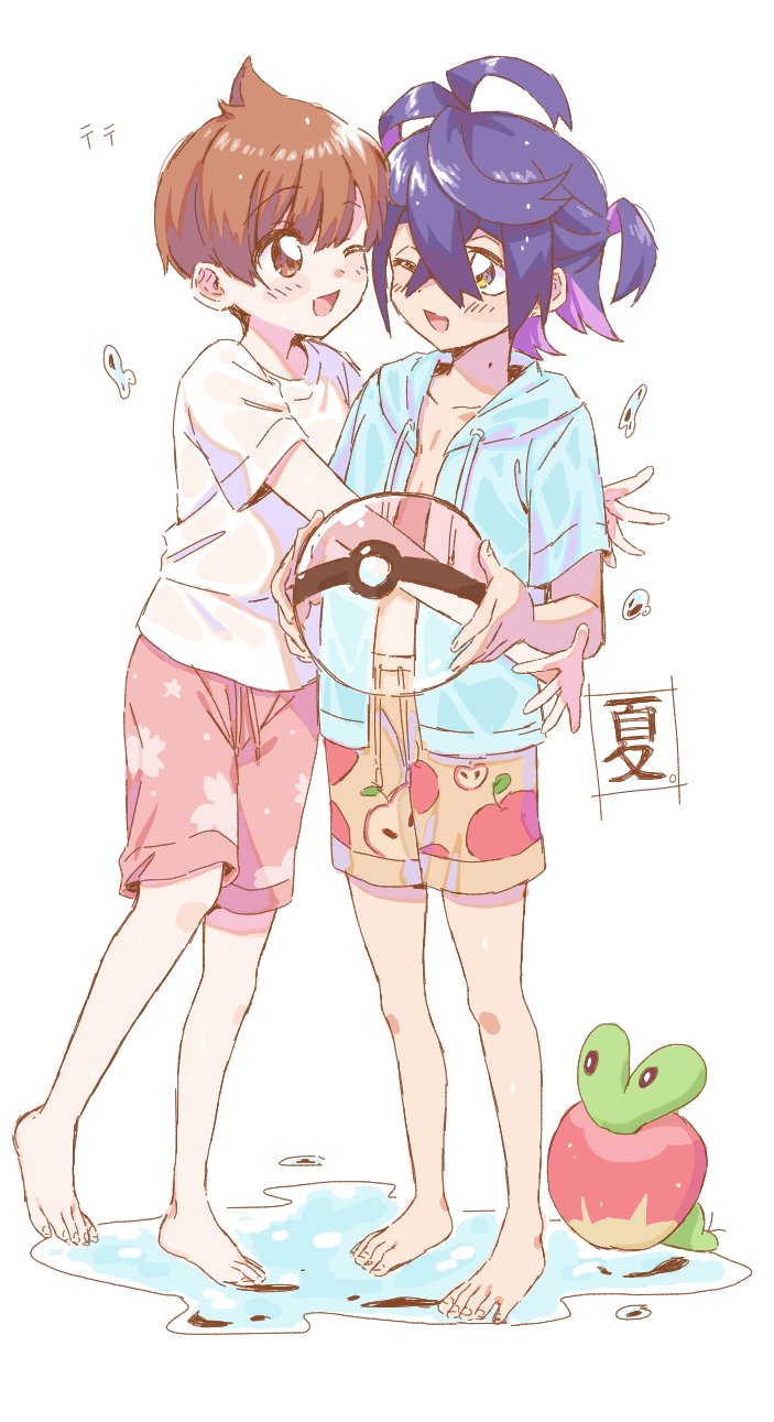 kieran, florian, and applin (pokemon and 1 more) drawn by x654123731526