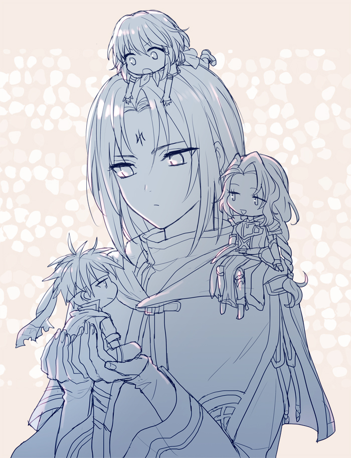 ike, soren, mist, and titania (fire emblem and 1 more) drawn by akke