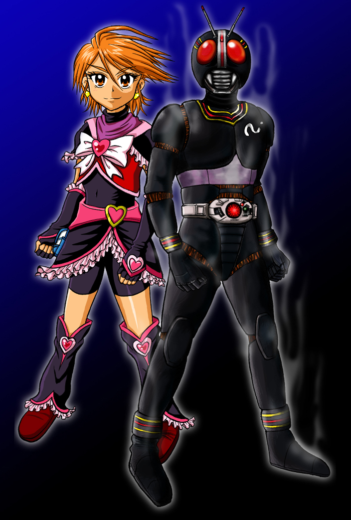 misumi nagisa, cure black, and kamen rider black (precure and 3 more)