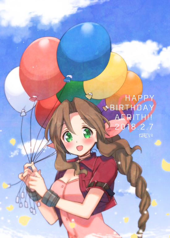 aerith gainsborough (final fantasy and 2 more) drawn by krudears