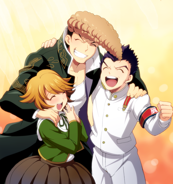 fujisaki chihiro, ishimaru kiyotaka, and owada mondo (danganronpa and 1 more) drawn by hakka_(88hk88)