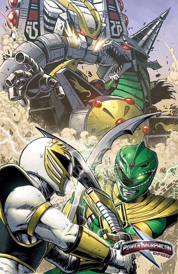 dragon ranger, mighty morphin green ranger, kiba ranger, mighty morphin white ranger, dragon caesar, and 4 more (super sentai and 4 more) drawn by matt_frank