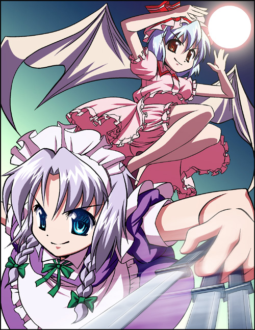 remilia scarlet and izayoi sakuya (touhou) drawn by takahata_yuki