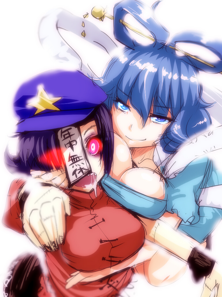 kaku seiga and miyako yoshika (touhou) drawn by hyudora