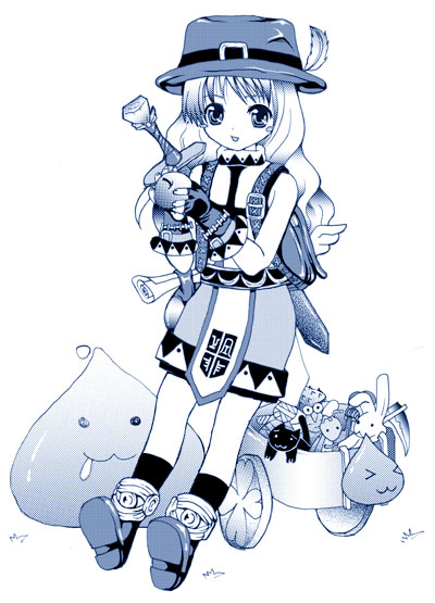 poring and super novice (ragnarok online) drawn by shijou_(4johan)