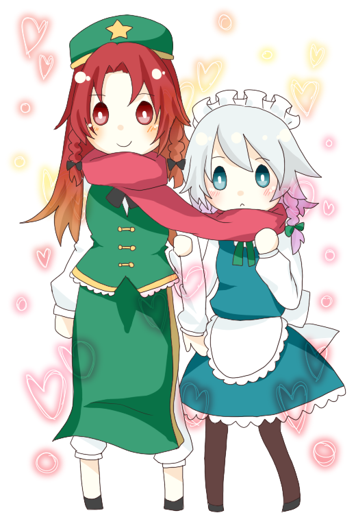 izayoi sakuya and hong meiling (touhou) drawn by aya_mizu