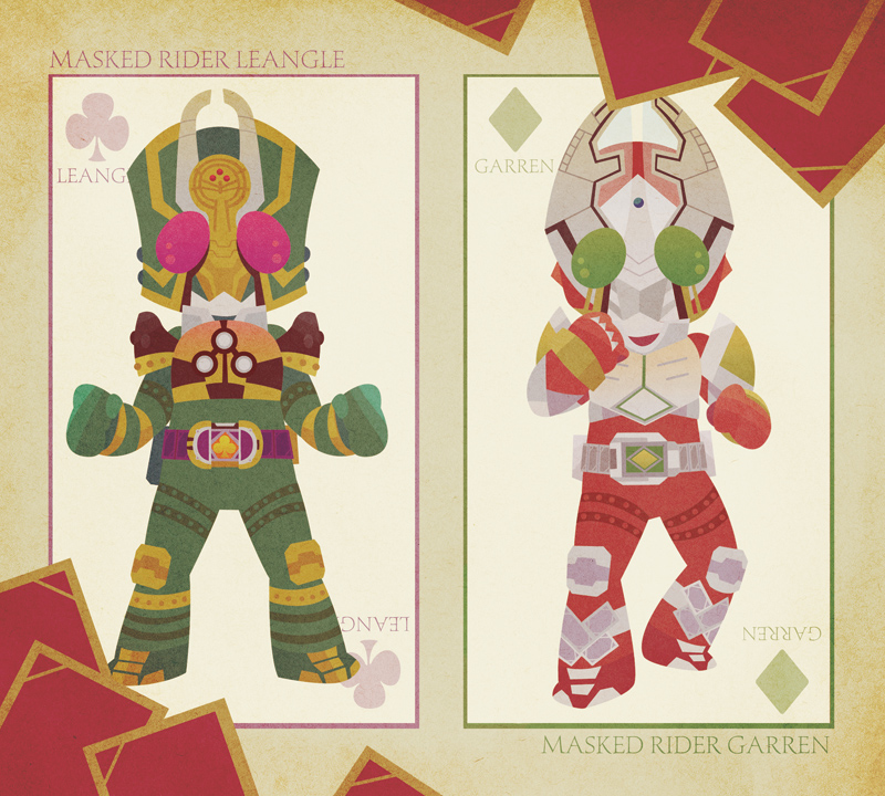 kamen rider garren and kamen rider leangle (kamen rider and 1 more) drawn by nekomaru_(noyado)
