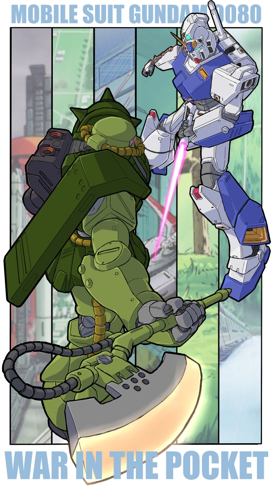 gundam alex and zaku ii fz kai (gundam and 1 more) drawn by amy_(oziah233)