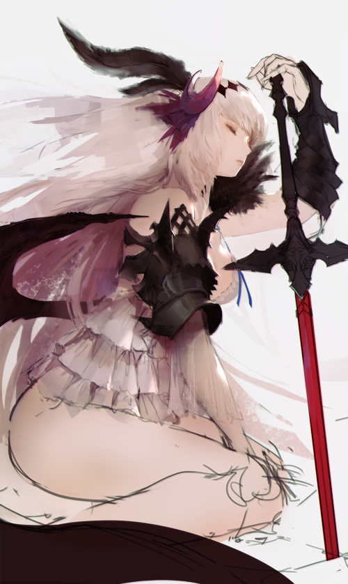 jeanne d'arc and dark jeanne (granblue fantasy) drawn by nido_celisius