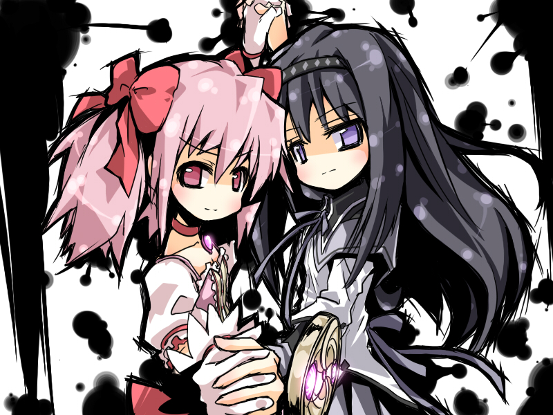 akemi homura, kaname madoka, rain mikamura, and domon kasshu (mahou shoujo madoka magica and 2 more) drawn by az:u