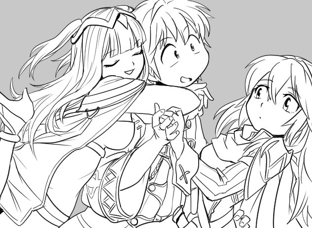 lucina, male robin, and tharja (fire emblem and 1 more) drawn by sayoyonsayoyo