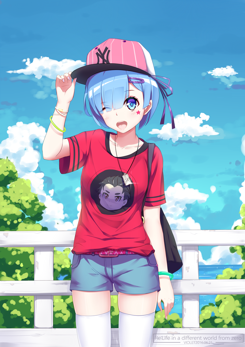 rem and natsuki subaru (re:zero kara hajimeru isekai seikatsu and 1 more) drawn by violetsang