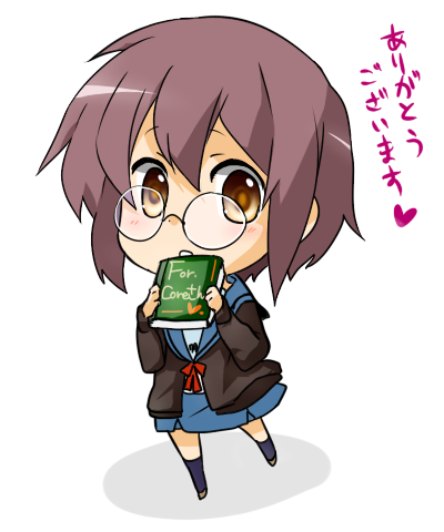 nagato yuki (suzumiya haruhi no yuuutsu and 1 more) drawn by 6_(yuchae)
