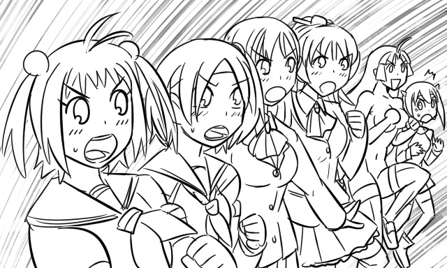suzuya, naka, taihou, kumano, shouhou, and 1 more (kantai collection) drawn by tonda