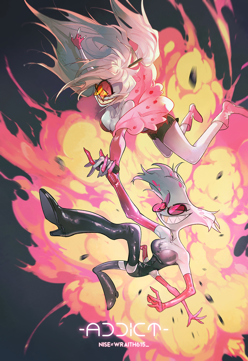 angel dust and cherri bomb (hazbin hotel) drawn by wraith615