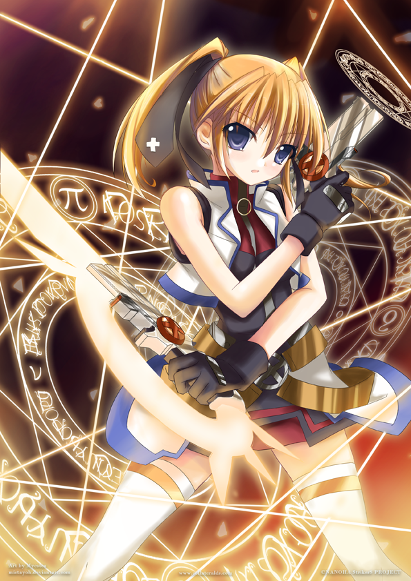 teana lanster and cross mirage (lyrical nanoha and 1 more) drawn by mycstea