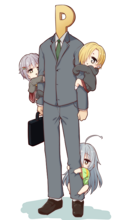 producer, shirasaka koume, koshimizu sachiko, p-head producer, and hoshi syoko (idolmaster and 1 more) drawn by shirokuma_(nankyoku)