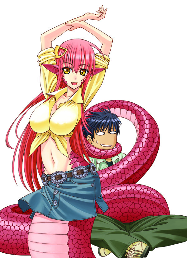 miia and kurusu kimihito (monster musume no iru nichijou) drawn by okayado