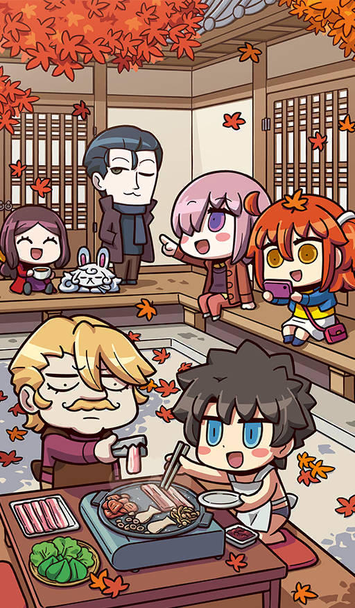 mash kyrielight, fujimaru ritsuka, fou, leonardo da vinci, sherlock holmes, and 1 more (fate and 1 more) drawn by riyo_(lyomsnpmp)