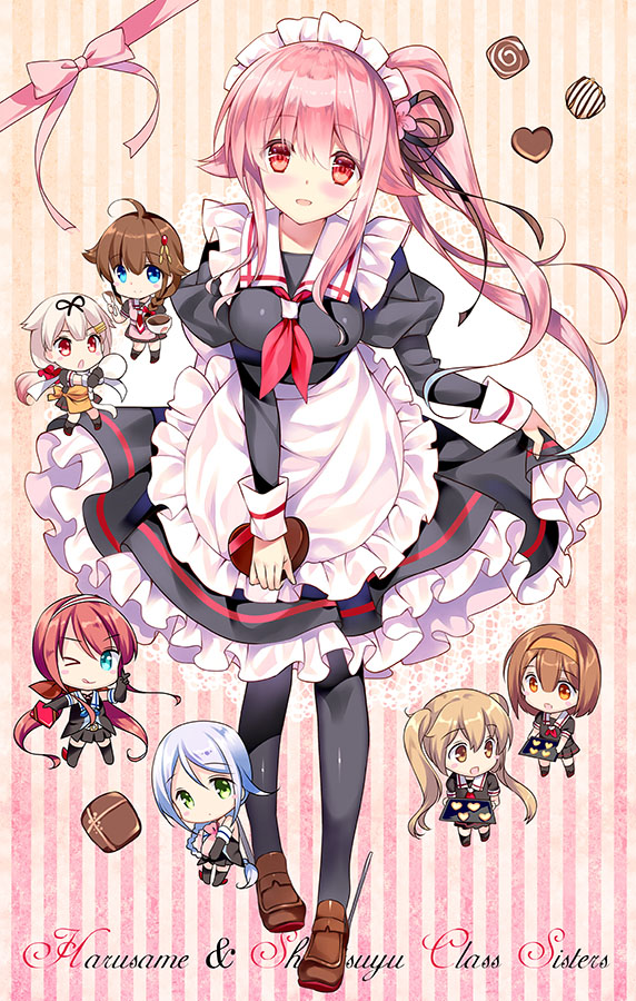 shigure, yuudachi, shigure kai ni, yuudachi kai ni, murasame, and 4 more (kantai collection) drawn by rei_(rei's_room)