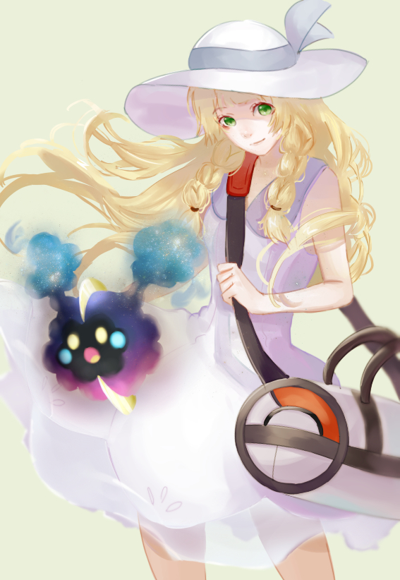 lillie and cosmog (pokemon and 1 more) drawn by sayaka_(leeailyn8497)