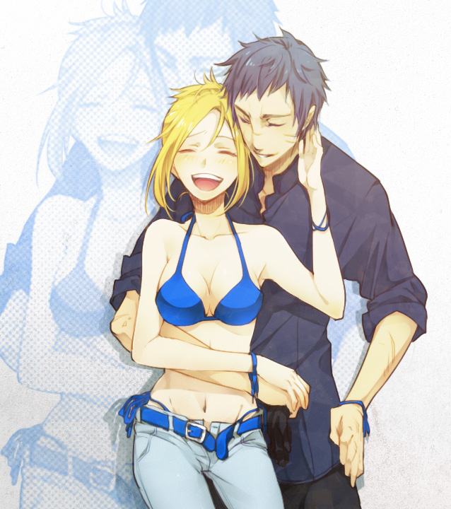 kuzuhara souji and kelly yatsufusa (etsusa oohashi) drawn by gime