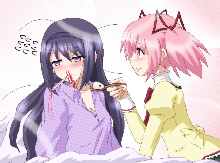 akemi homura and kaname madoka (mahou shoujo madoka magica) drawn by hayashiya_zankurou