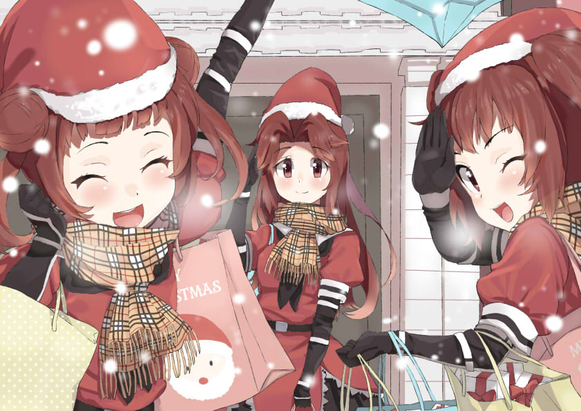sendai, naka, jintsuu, and santa claus (kantai collection) drawn by tonarikeru
