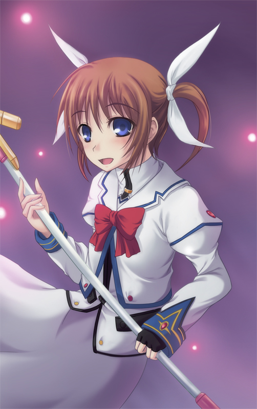 takamachi nanoha and raising heart (lyrical nanoha and 1 more) drawn by kazakura