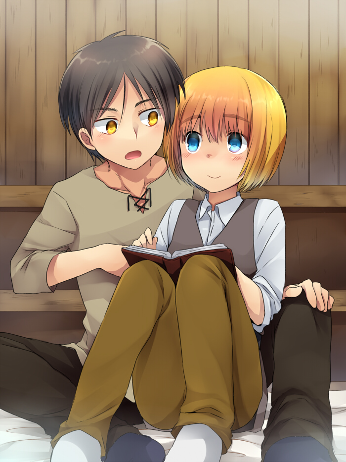 eren yeager and armin arlert (shingeki no kyojin) drawn by marimo_danshaku