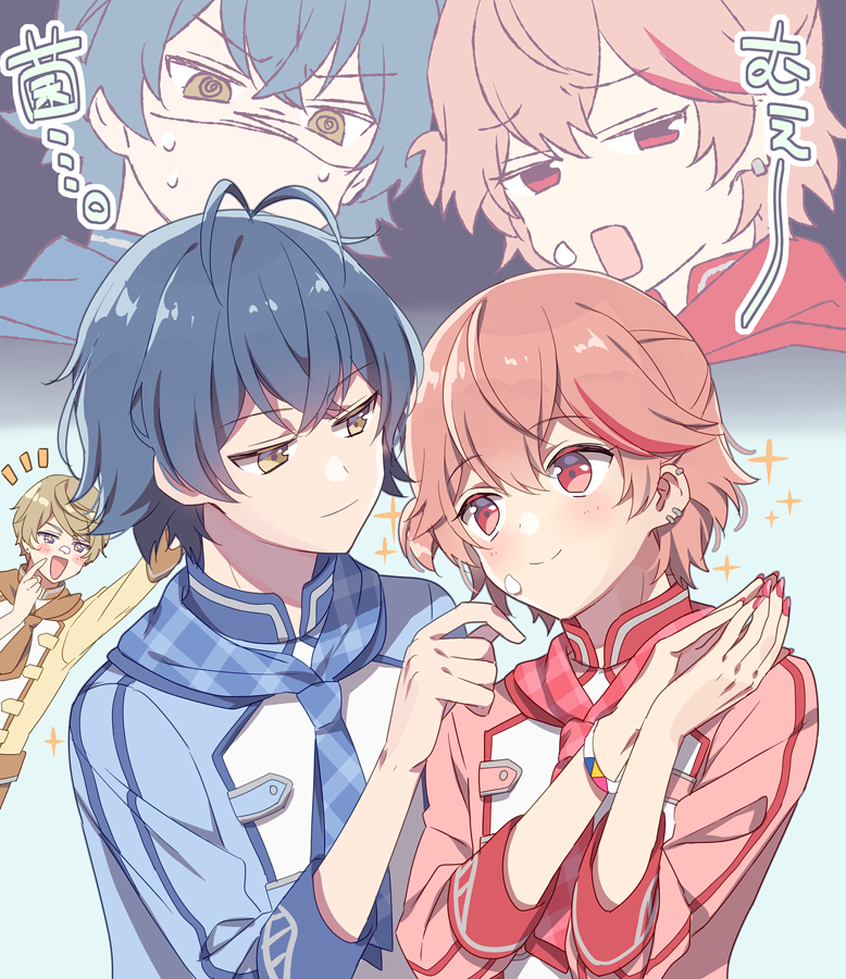 hinata mahiru, kagemiya kei, and shido akira (dankira!!!) drawn by riku_(melty_drop)