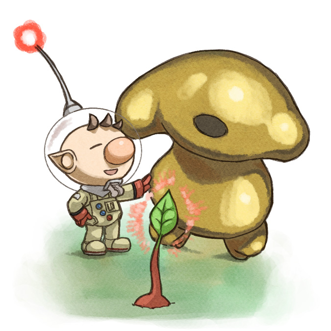 red pikmin, olimar, and plasm wraith (pikmin) drawn by naru_(wish_field)