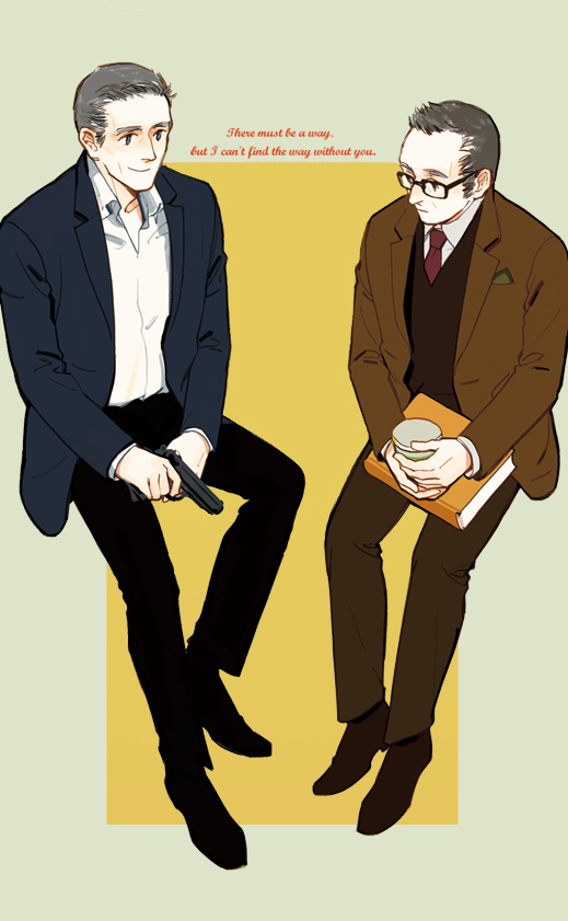 john reese and harold finch (person of interest) drawn by chive