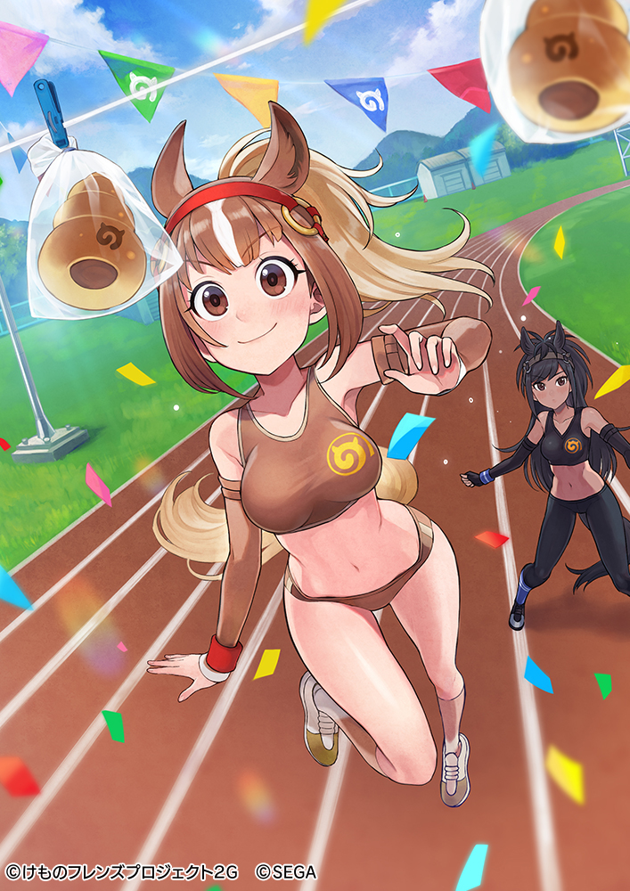 brown thoroughbred and chestnut thoroughbred (kemono friends and 1 more) drawn by yuko_(uc_yuk)