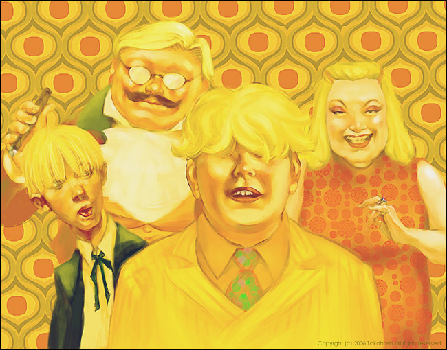 porky minch, picky minch, lardna minch, and aloysius minch (mother and 1 more) drawn by naraqu