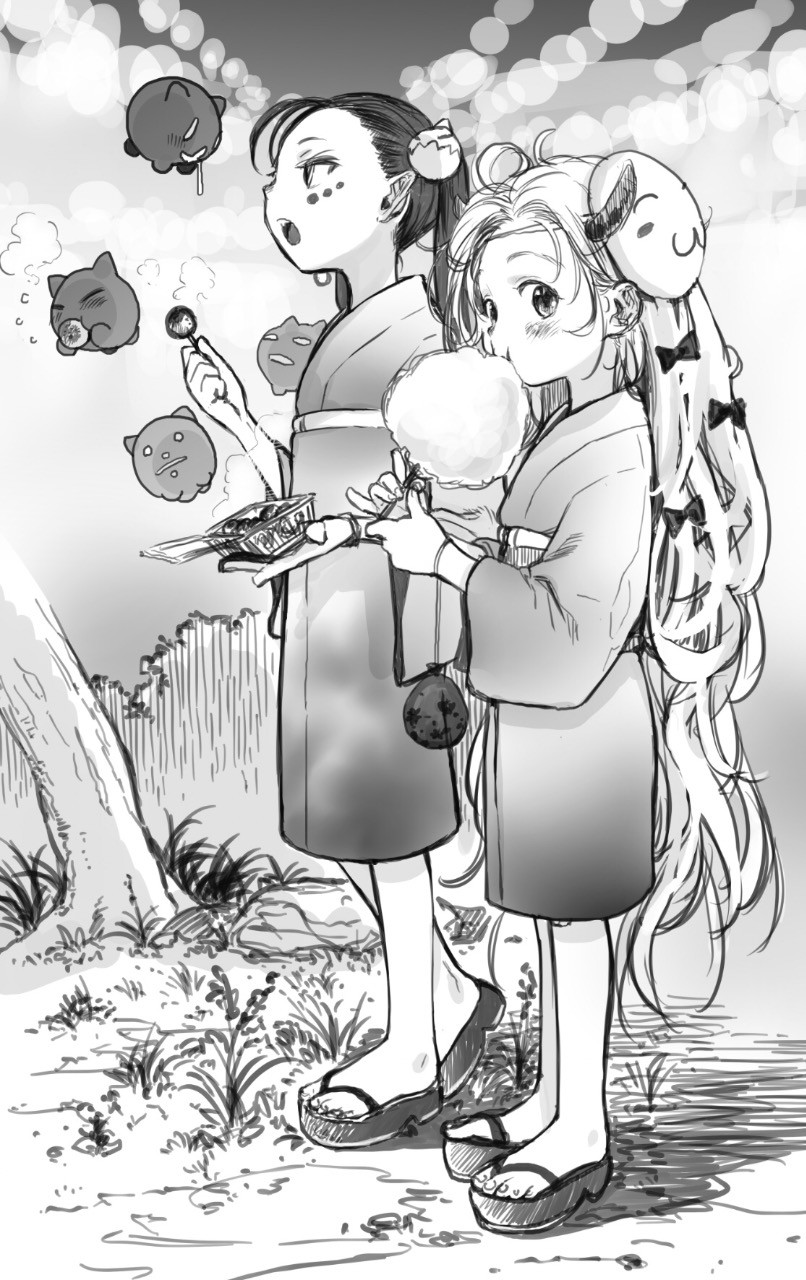 bosako and purple-haired loli (original) drawn by haguhagu_(rinjuu_circus)