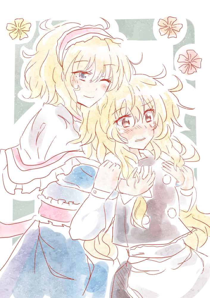 kirisame marisa and alice margatroid (touhou) drawn by acoco