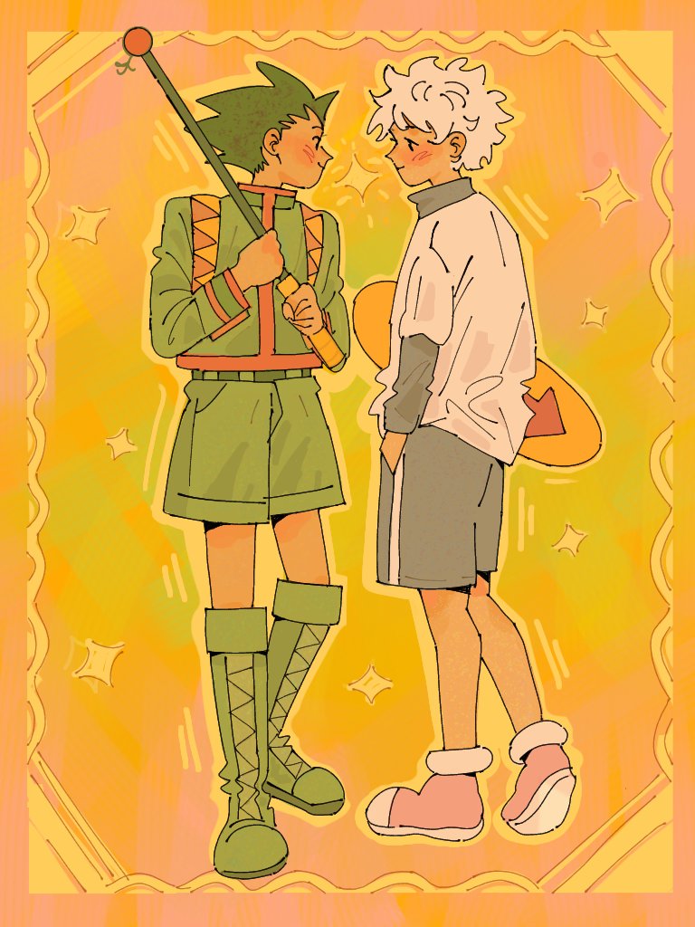 killua zoldyck and gon freecss (hunter x hunter) drawn by freeligaya